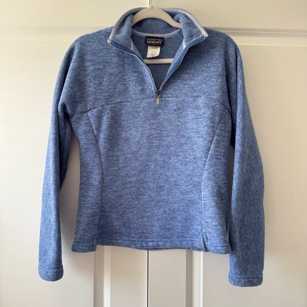 Patagonia Synchilla Blue 1/4 Zip Fleece Lined Pullover Sweater Women’s Medium - Picture 6 of 7